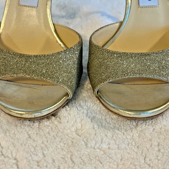 Jimmy Choo Annie 85 Glitter Sandals - Picture 2 of 9